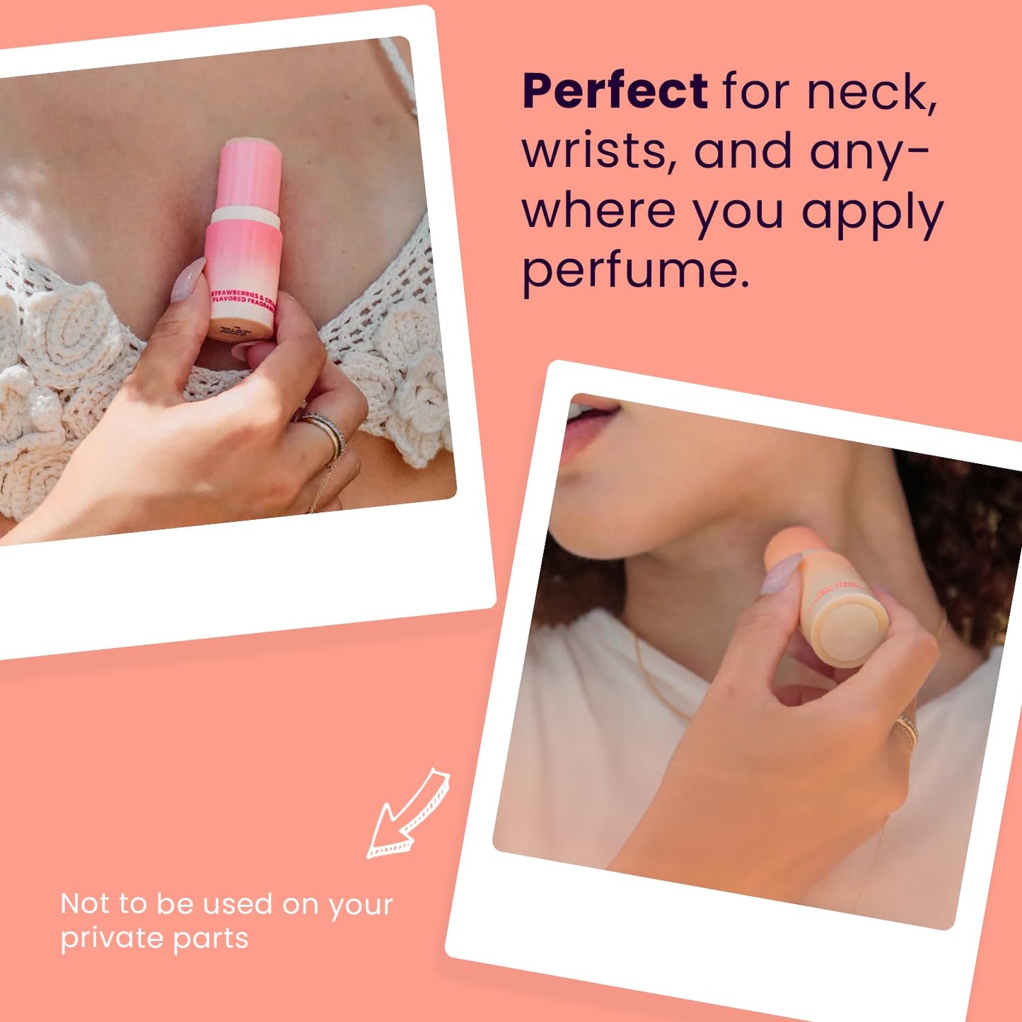 SweetSpot Flavored Solid Perfume Stick, Portable Travel Perfumes for Women, Long Lasting Fragrances, Non Sticky Formula, Natural Ingredients, Fragrance Stick (Sweet Rose)