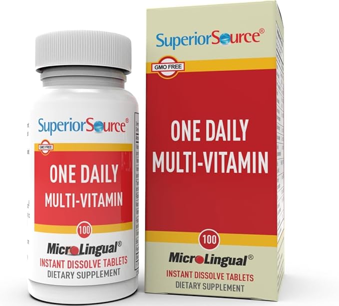 Superior Source One Daily Multi-Vitamin - Daily Supplement Supports Bone Strength, Immune System Function & More - Health Supplement with 11 Vitamins & Nutrients - 100 Instant Dissolve Tablets