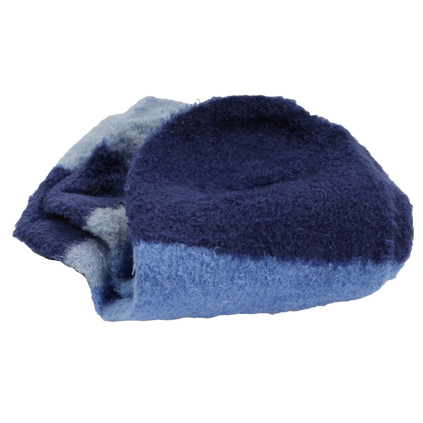 BambooMN Women's X-Large Fuzzy Soft Aloe Infused Fuzzy Nylon Spa Socks, Navy, 3 Pairs