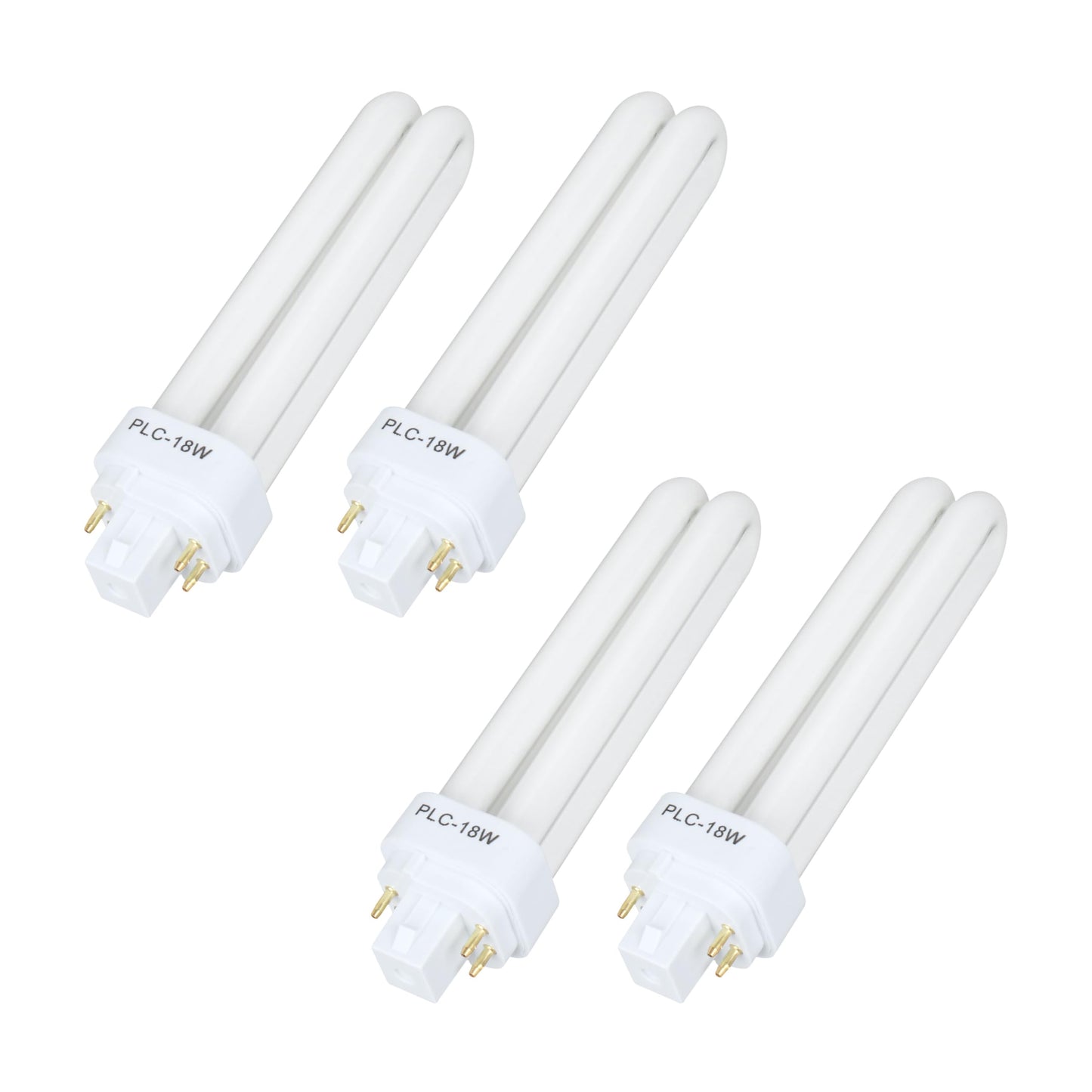 Zfegto Fds18E35/4 Cfl Light Bulbs For Panasonic  4 Pin G24Q-2 Base 18W 3500K Double Tub  Compact Fluorescent Light Bulbs 4Pcs