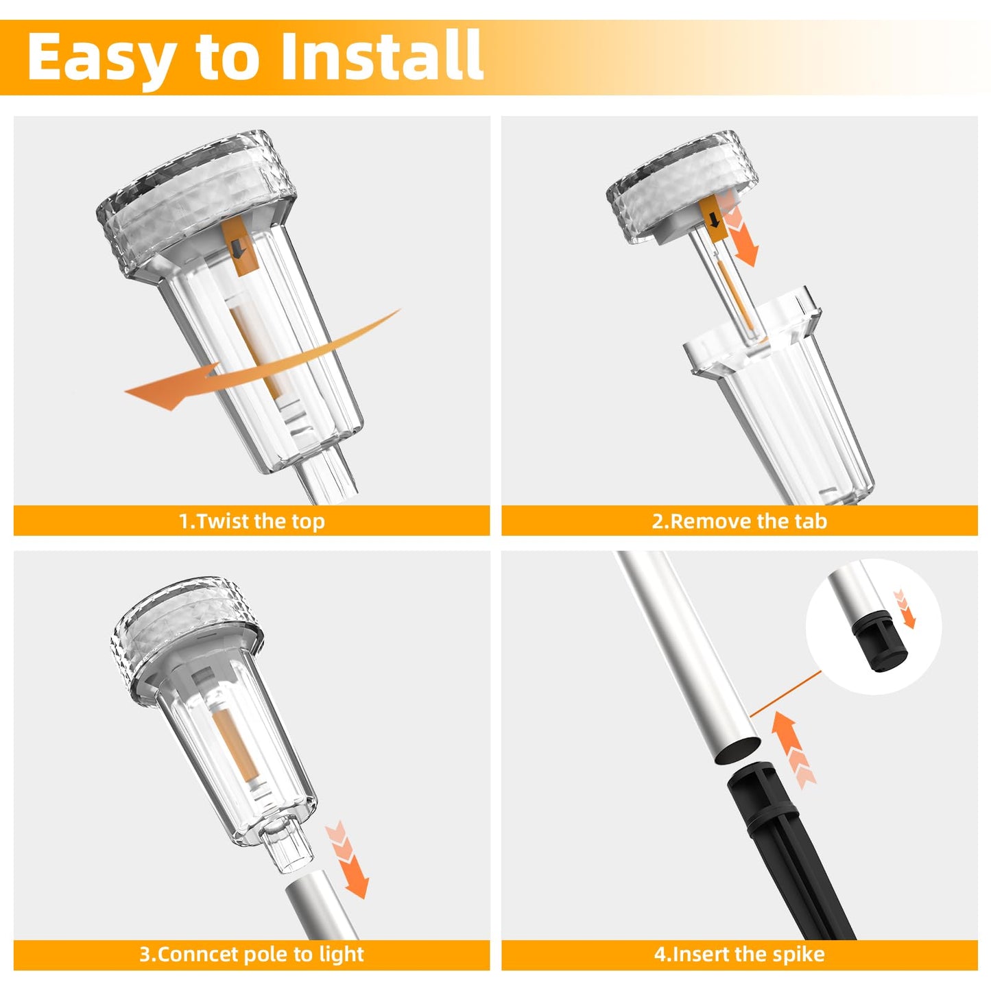Deraysion 12 Pack Solar Lights Outdoor  Solar Pathway Lights Auto Dusk-To-Dawn Landscape Garden Lighting  Waterproof Stainless Steel Pole Lighting For Path  Yard  Walkway  Garden  Driveway