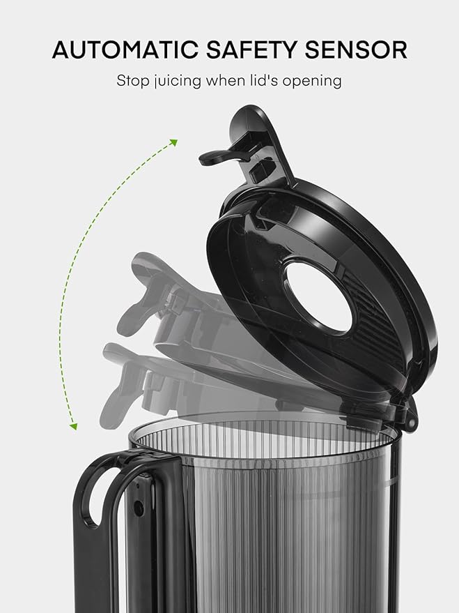 Juicer Machines, 5.4" Extra Large Feed Chute Fit Whole Fruits & Vegetables, Slow Masticating Cold Press Juicer Easy to Clean, 250W, High Juice Yield