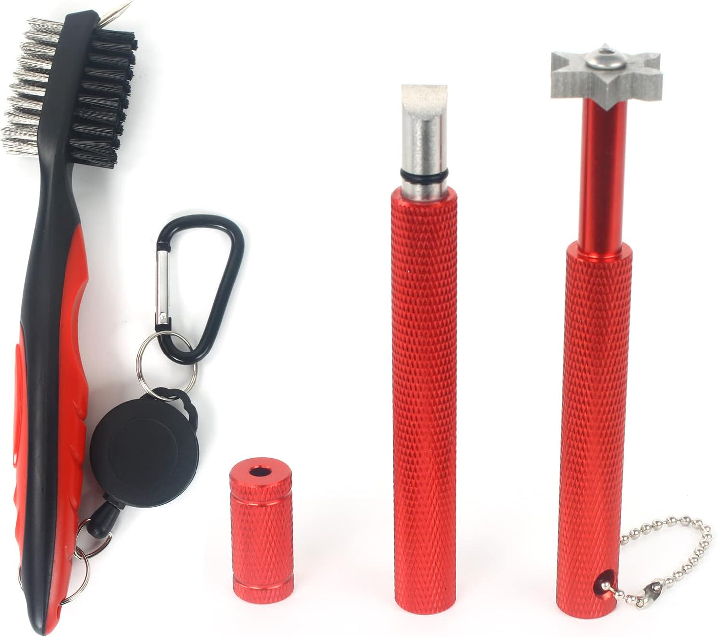VIPMOON Golf Club Groove Sharpener Tool, Golf Brush and Groove Cleaner with Retractable Zip-line Aluminum Carabiner, Groove Sharpener Golf for Wedge & Irons, U & V-Grooves, Golf Accessories for Men