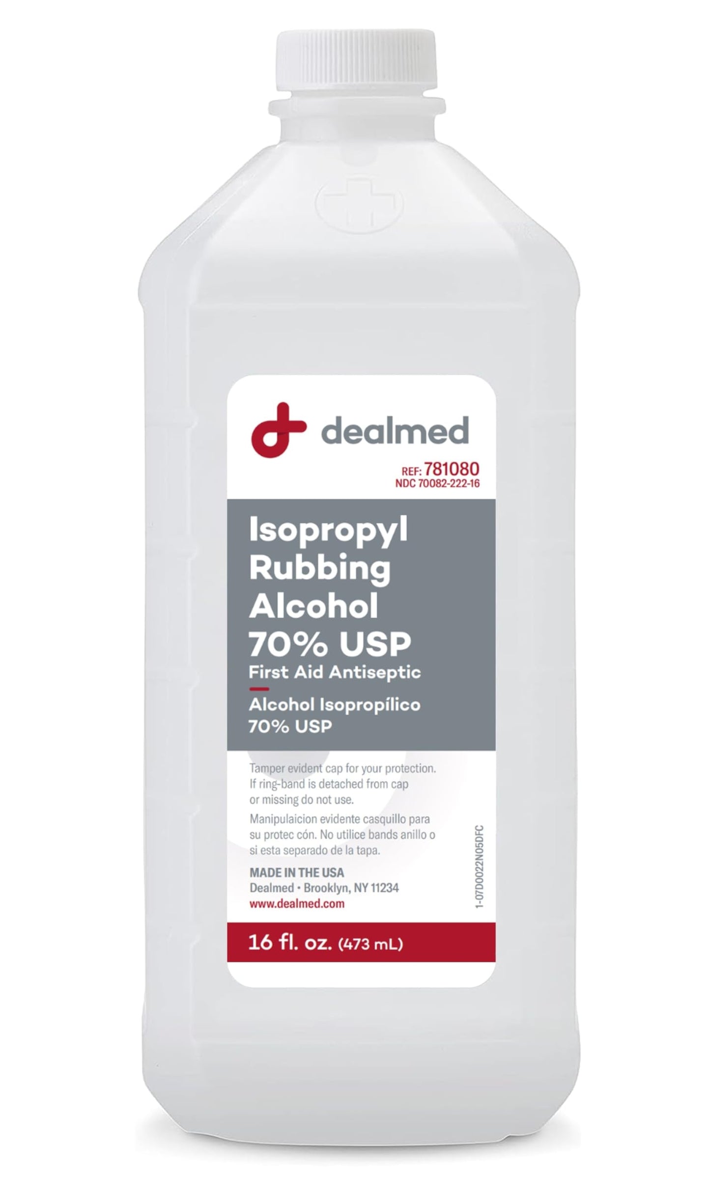 Dealmed Isopropyl Rubbing Alcohol 70% USP, First Aid Antiseptic, 16 fl. oz, (1 Pack)