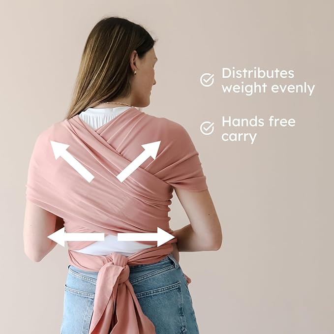 snuggle me Baby Wrap | Hands-Free Baby Wraps Carrier, Easy-Tie Baby Sling Carrier, Baby Carrier Wrap with Organic Cotton, Baby Wearing Wrap for Newborns from 0 to 18 Months (7-35 lbs) - Natural