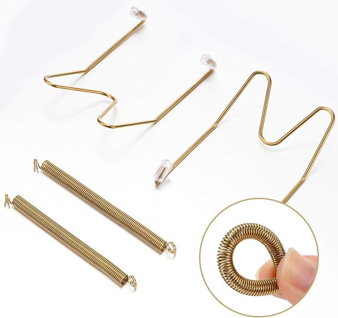 Hotop 12 Pieces Plate Hangers for Wall 8/12/14 Inch Stainless Steel Wire Invisible Plate Hangers Heavy Duty Display Holders with 12 Pieces Hooks for Wall Decorative(Gold)