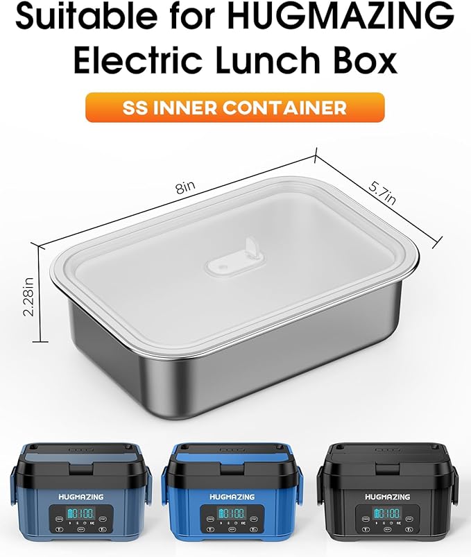 Cordless Electric Lunch Box 1.2L Stainless Steel Container