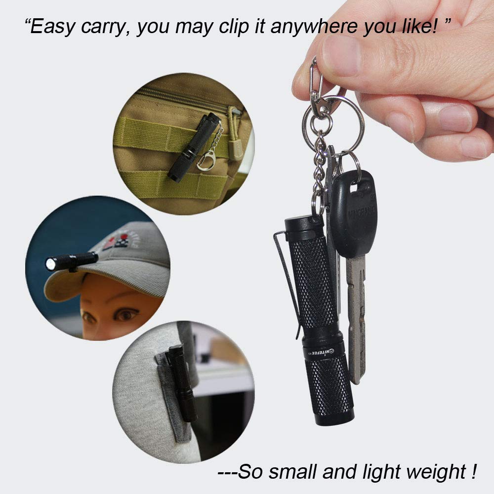 Nitefox Mini Keychain Flashlight 150 Lumens 3 Modes Aluminum Silver White K3
