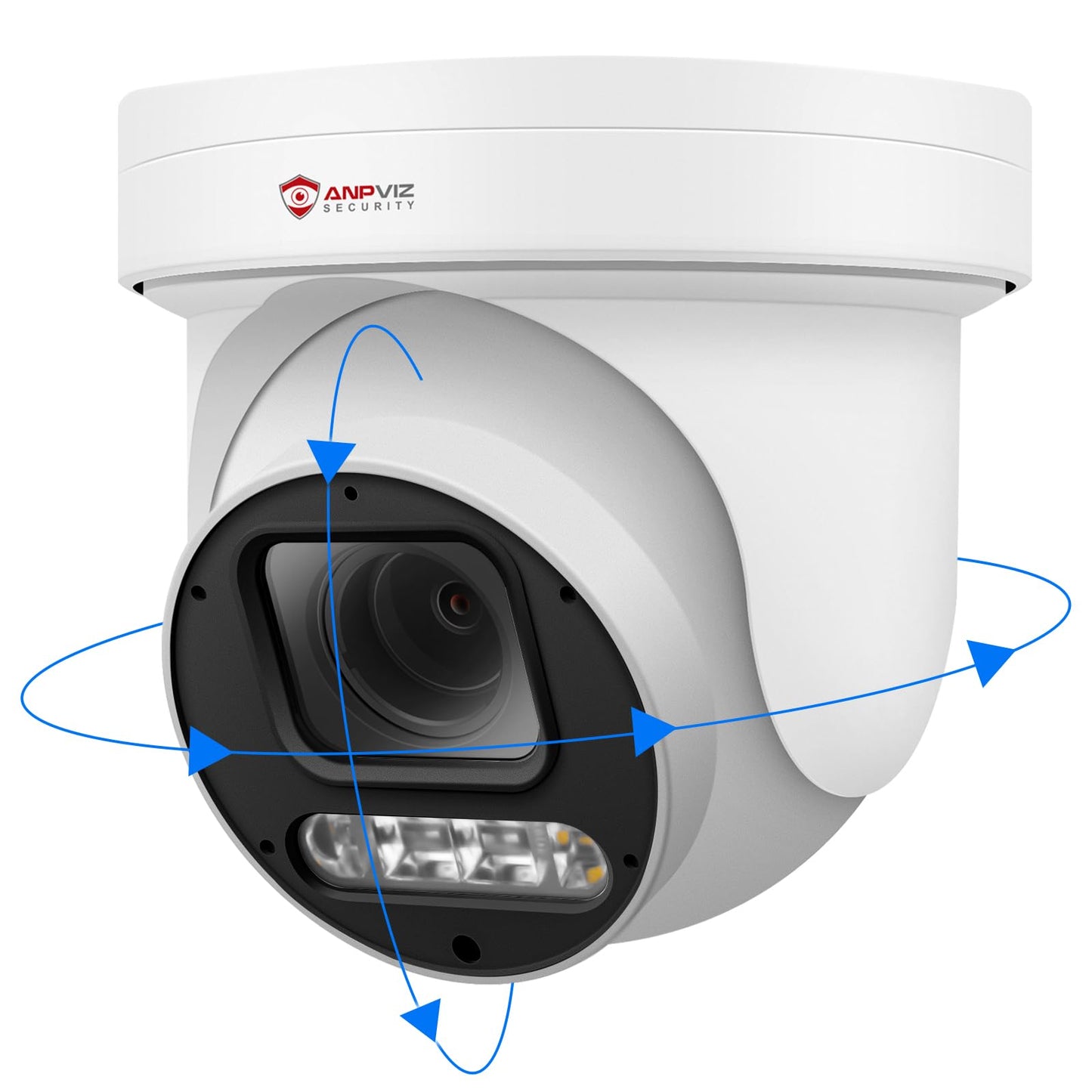 Anpviz 6MP PoE PTZ Camera Outdoor, 5X Optical Zoom 2.7~13.5mm Lens, Pan Tilt Zoom IP Security Camera with Human Vehicle Detection, Spotlight&Sound Alarm, SD Card Slot, IP66, NDAA Compliant (U Series)