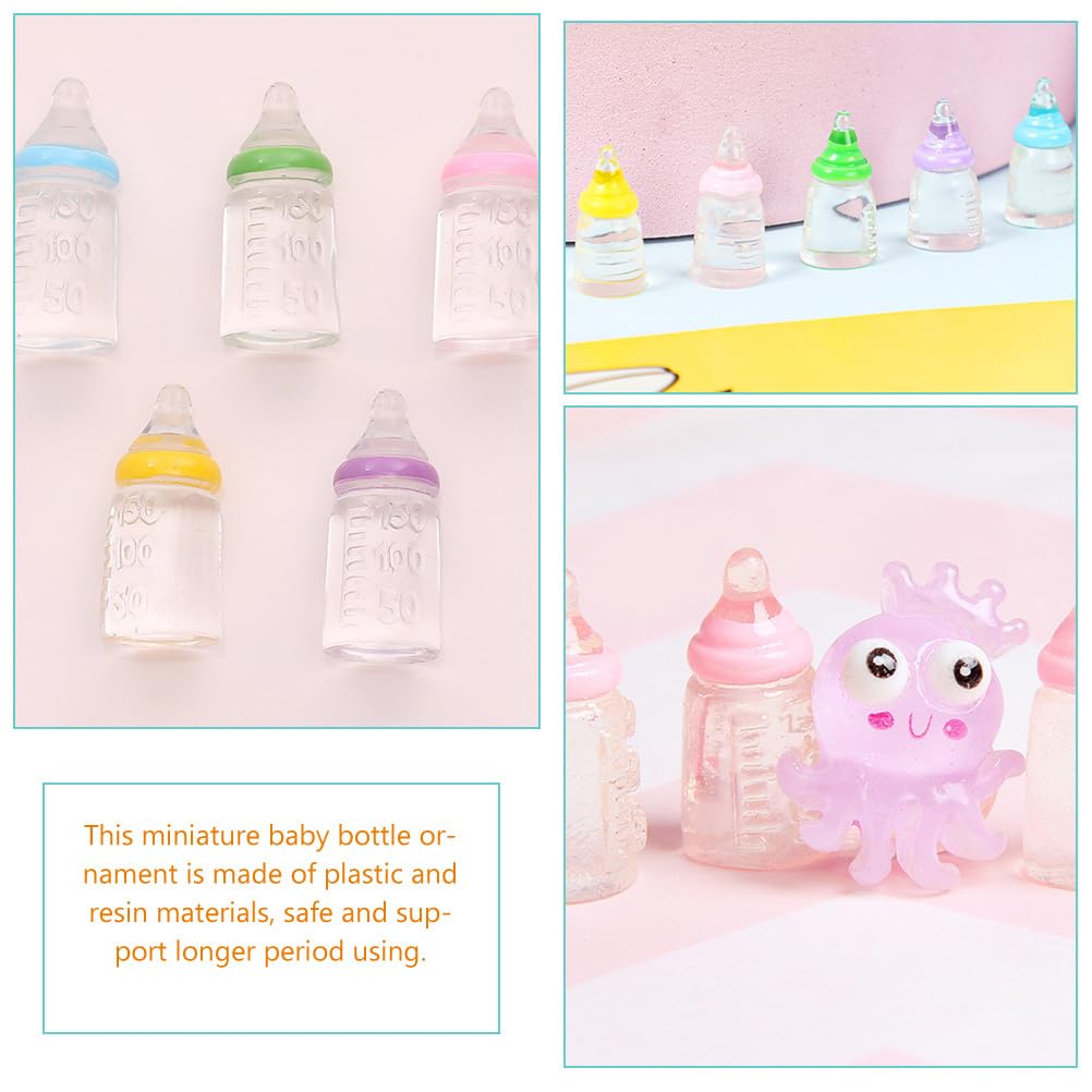 Kisangel 30pcs Miniature Baby Bottles Mini Baby Bottles Plastic s Model Micro Doll s for Shower Games