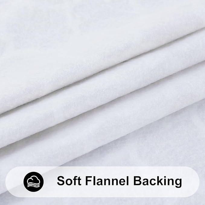 Smiry Rectangle Picnic Table Cover, Waterproof Elastic Fitted Camping Tablecloths for 5 Foot Tables, Wipeable Flannel Backed Vinyl Tablecloth Protector for Indoor, Outdoor (White, 30x60 Inches)
