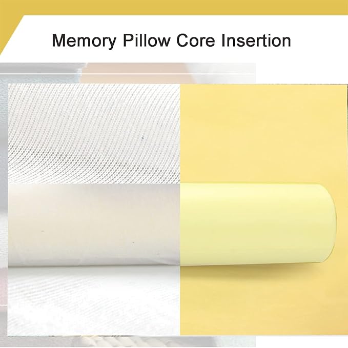 Cylinder Round Memory Foam Support Pillows 24X6 Cervical Neck Roll Pillow with Pillowcase Soft, Comfortable and Breathable for Sleeping, Chair, Car, Sofa，Travel OrangeRed
