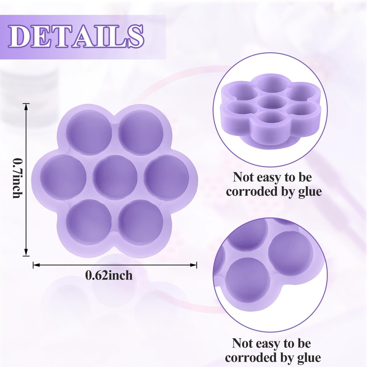 Maitys 200 Pcs Flower Glue Cup Lash Glue Holder Volume Eyelash Extension Flower Pallet Pad Easy Fan Eyelash Ring Cup Bulk for Wo