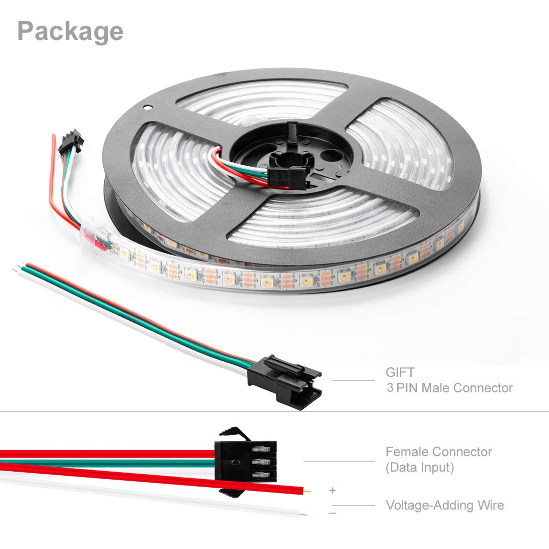 Btf-Lighting Sk6812 Rgbw Led Strip 16.4Ft 300Leds Ip67 White Pcb Rgb+Warm White