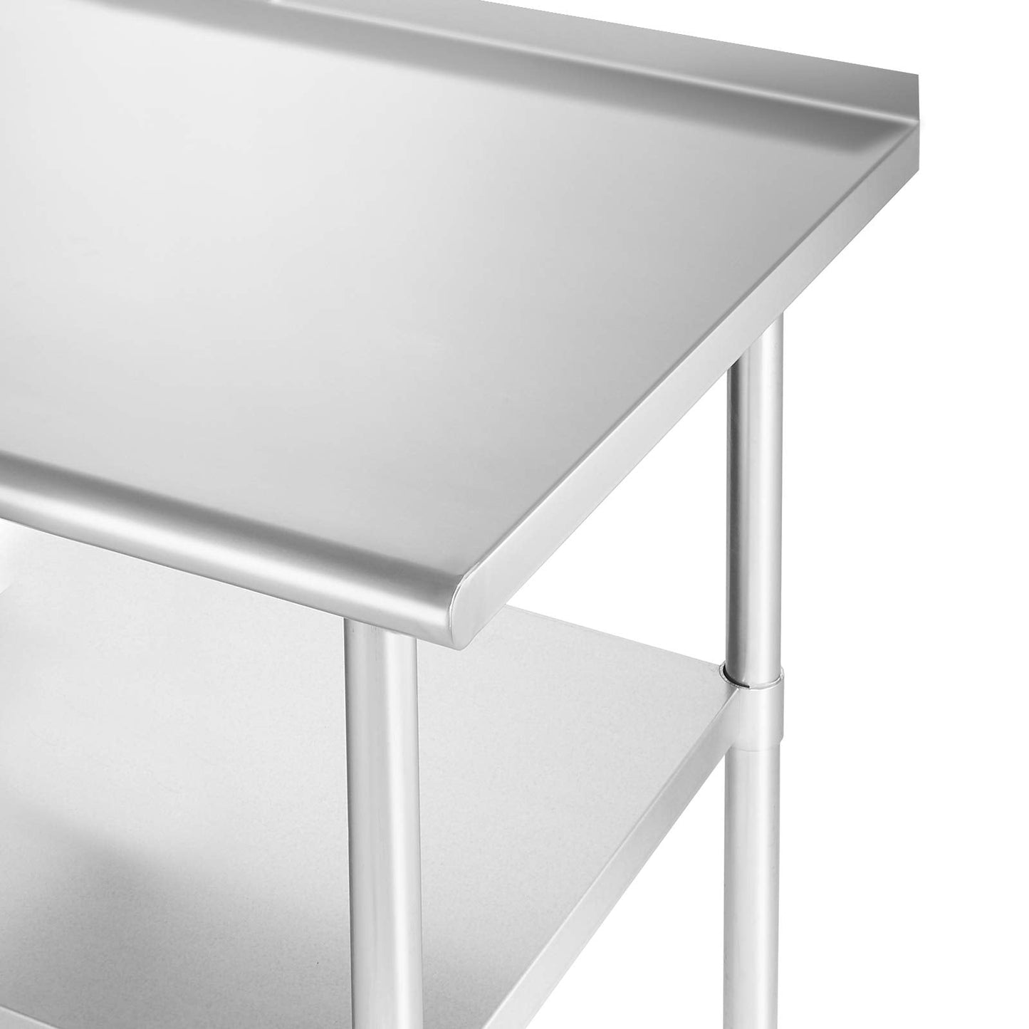 GRIDMANN Stainless Steel Table 48 in. x 24 in., NSF Commercial Kitchen Prep & Work Table w/Backsplash and Wheels