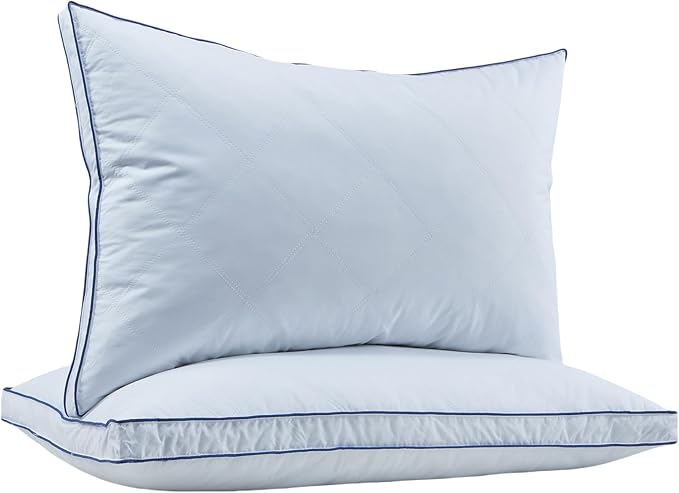 puredown Feather Down Pillows Set of 2, Luxury Goose Feather Pillow for Sleeping, Organic Cotton Cover Hotel Collection Bed Pillows (King)