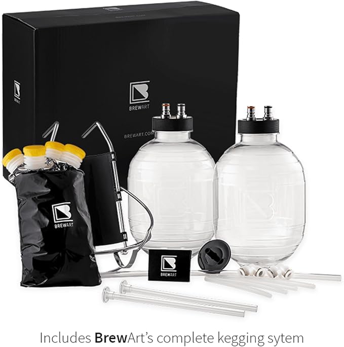 BrewFlo Beer Dispenser | CO2-Free Draft System for Home Use | Includes Two 5L Kegs | Adjustable Flow and Temperature (32°F-50°F) | Compact Size, Chrome Tap, LCD Display | Perfect for Home Brewers