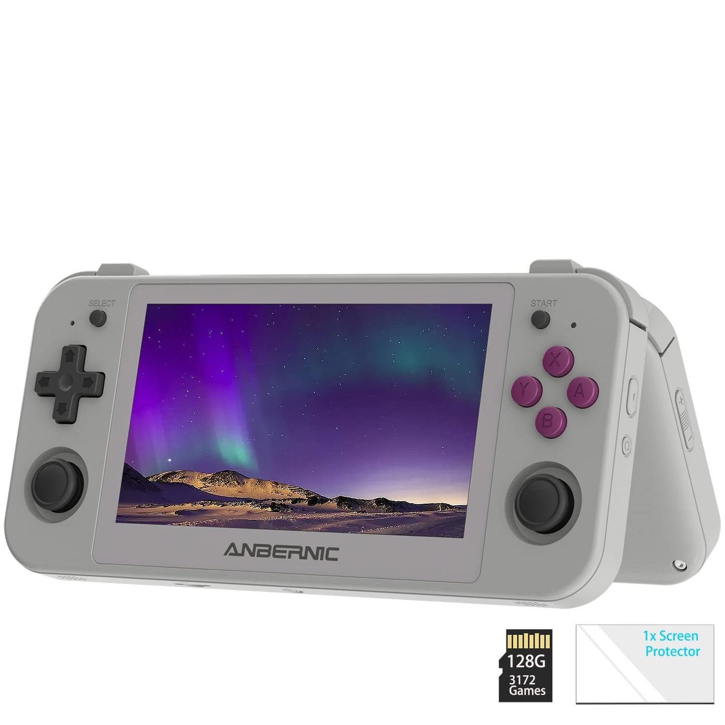 Handheld Game Console Android 12,Unisoc Tiger T618 Built-in 128G Pre-Loaded 3172 Games,Gyroscope Sensor and 4.95 inch OLED Touch Screen