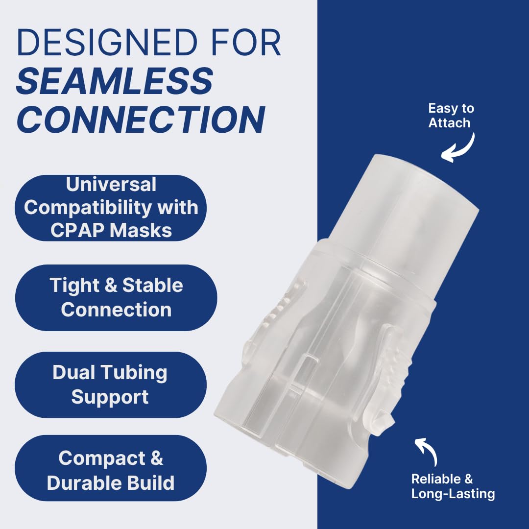Snugell AirMini Adapter – Universal Tubing Connector Compatible with AirMini Device – Fits 15mm & 22mm CPAP Masks – Durable, Travel-Friendly Accessory for Convenient Use Anywhere