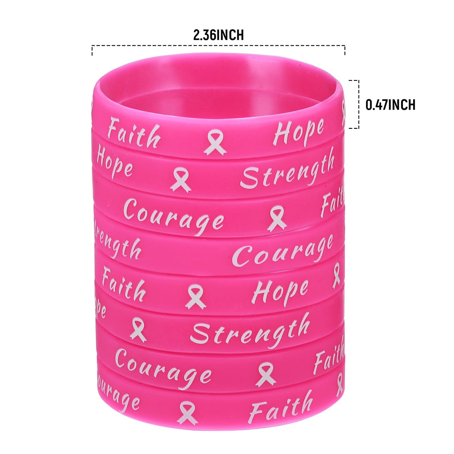 Sratte 120 Pcs Breast Cancer Awareness Pink Ribbon Bracelets Rubber Wristbands for Women Party Public Events Breast Cancer Decor