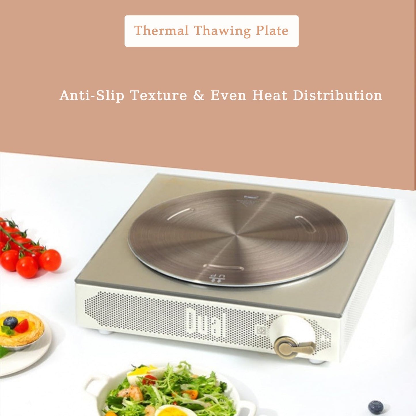 9.45Inch Heat Diffuser Plates for Gas Electric Stoves, Flygragon Stainless Steel Cooking Induction Adapter Plate for Glass Cooktop, Detachable Handle Induction Cooktop Converter Plate