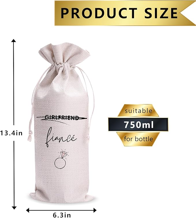 Engagement Gifts for Couples Mr and Mrs Wedding Gift Fiance Fiancee Engaged Gift Bag For Couples bride/him/her Newly Engaged Gift Wine Tote Bridal Shower Gift