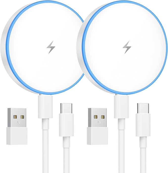 MagSafe Charger 2 Pack 15W Magnetic Wireless Charger Fast Charging Pad Compatible with iPhone 17/16/15/14/13/12 Series & A...