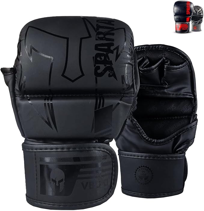 Victorbudo USA MMA Gloves Sparring Grappling, Hybrid Open Palm Heavy Bag Gloves Men Women, Maya Hide Leather Wrist Suppor...