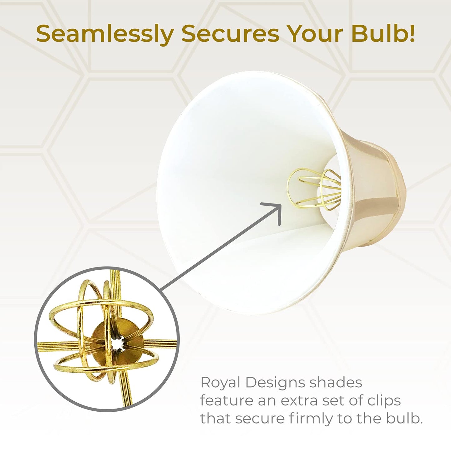 Royal Designs, Inc. True Bell Lamp Shade, UNO Fitter, 4inx8inx6.5in, Faux Silk, Beige, 2-Pack, Model BS-704UT-8BG-