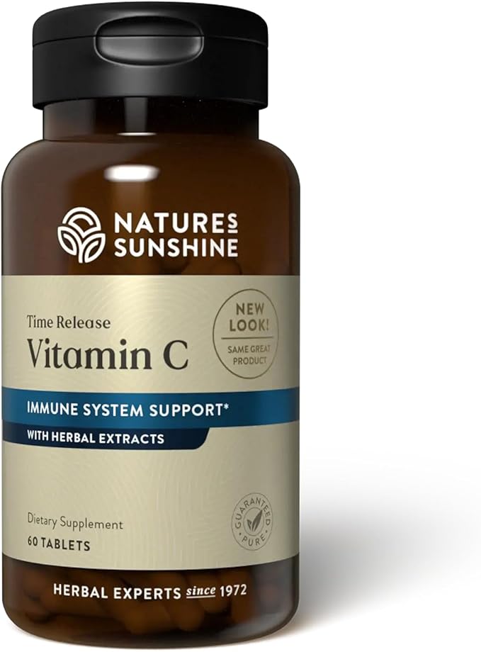 Nature's Sunshine Vitamin C 1000mg T/R, 60 Tablets | Time Release Vitamin C Supports the Immune System and Quenches Dangerous Free Radicals