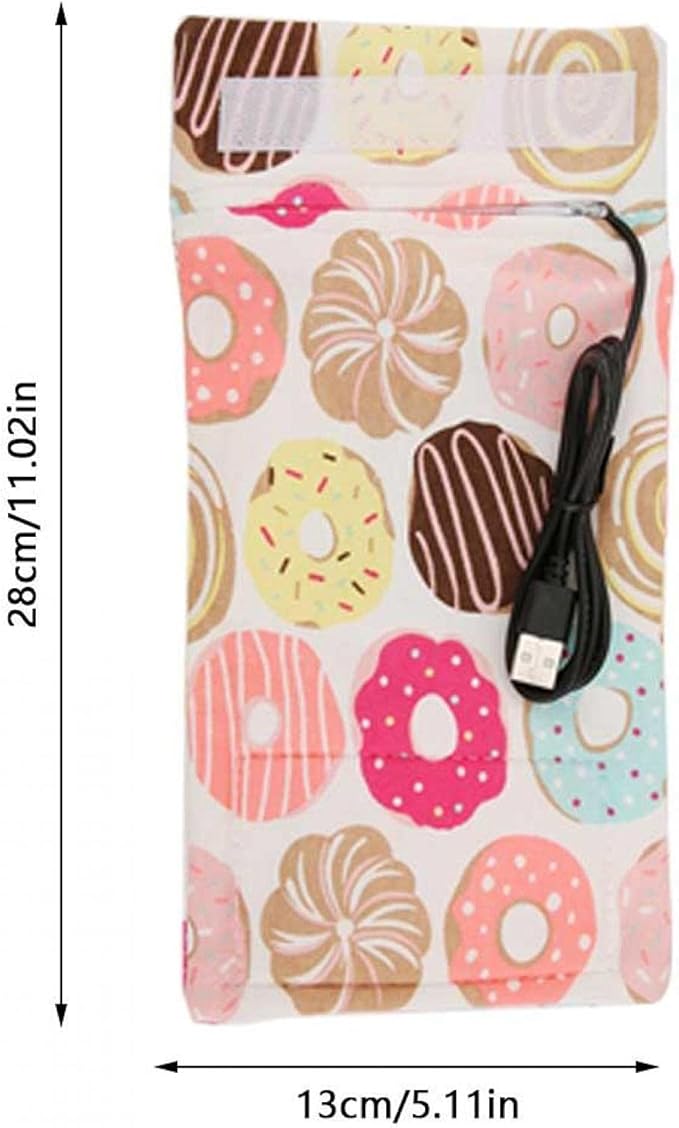 GOTOTOP Bottle Warmer Bag Bottle Warmer Case Milk Warmer Portable Cooler Bag with USB Charging Port for Baby Care(Donut)