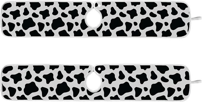 Kitchen Faucet Absorbent Mat,Cow Print Water Splash Guard for Sink, Faucet Drip Catcher Thicken Sponge Microfiber Faucet Water Catcher Mat Sink Absorbent Mat for Kitchen 23x5in 2 Pack