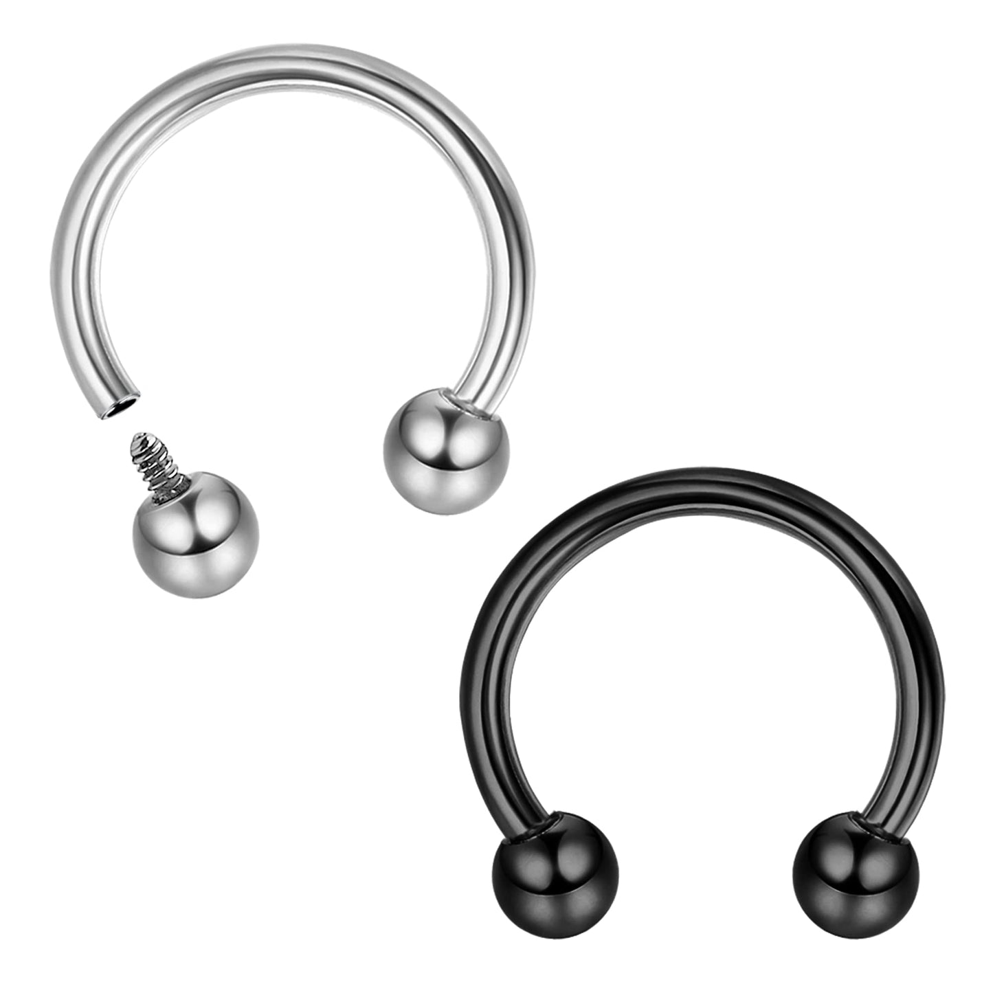 MILACOLATO 16g Septum Rings for Women Men | Implant Grade G23 Titanium Septum Ring | Internally Threaded Horseshoe Barbell Pierc