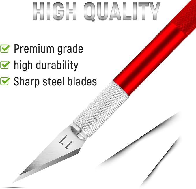 10 Pack Exacto Knife Set, Precision Craft and Hobby Knife for DIY Projects, Scrapbooking, Pumpkin Carving, and Art Cutting