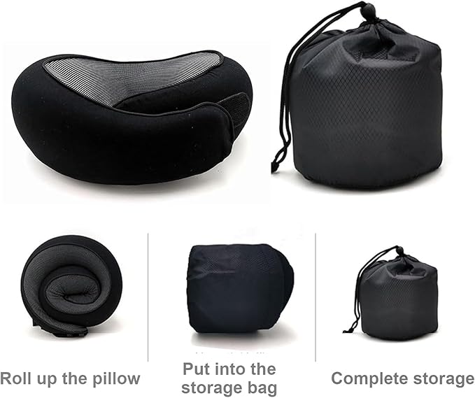 Wander Plus Travel Pillow,Wander Plus Neck Pillow,Memory Foam Travel Pillow 2024 New Travel Pillow Suitable for Airplanes,Offices and Cars 2PC（Pink+Black）