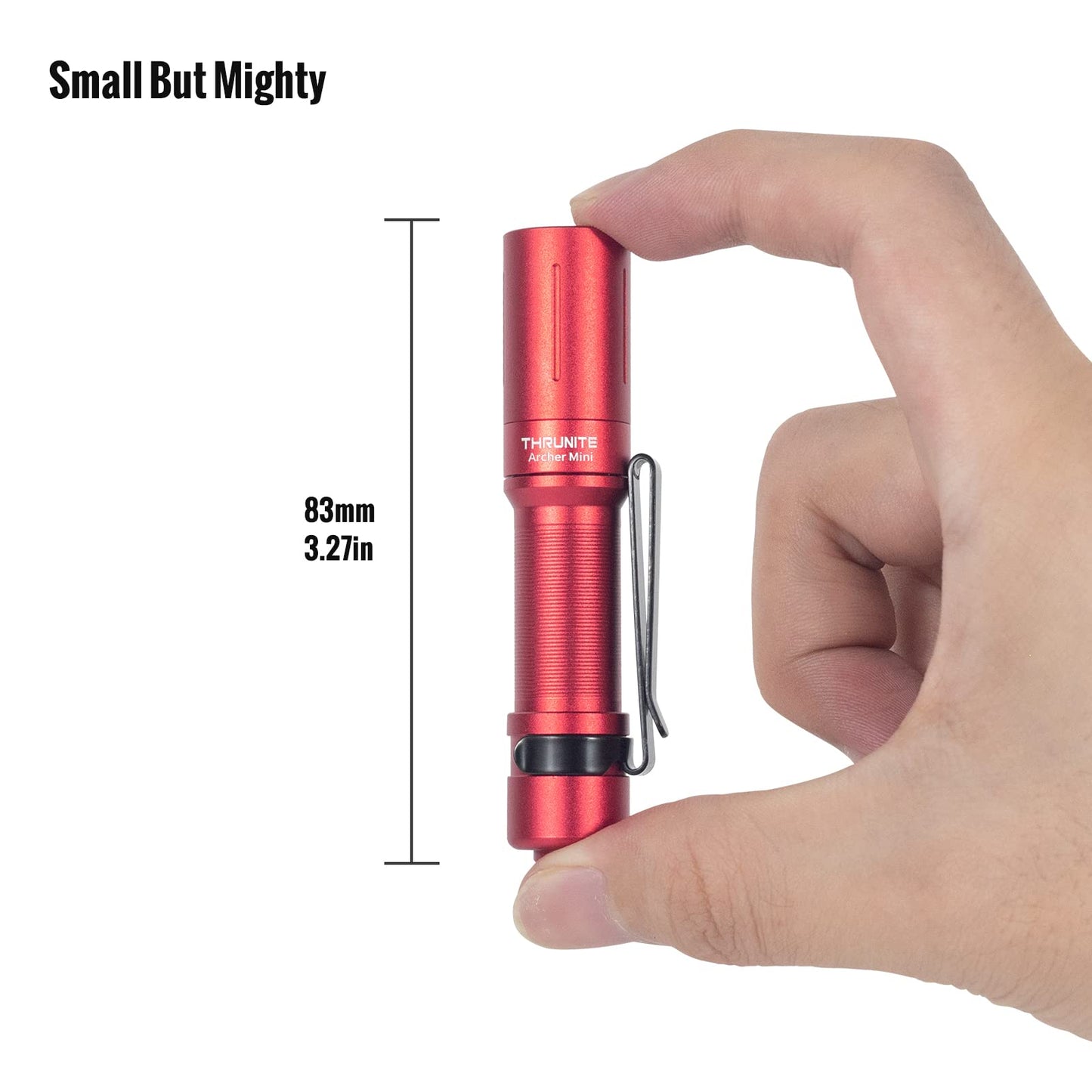ThruNite EDC Flashlight Archer Mini, 405 Lumens, USB C Rechargeable, Pocket Size, Aluminum, Red Cool White