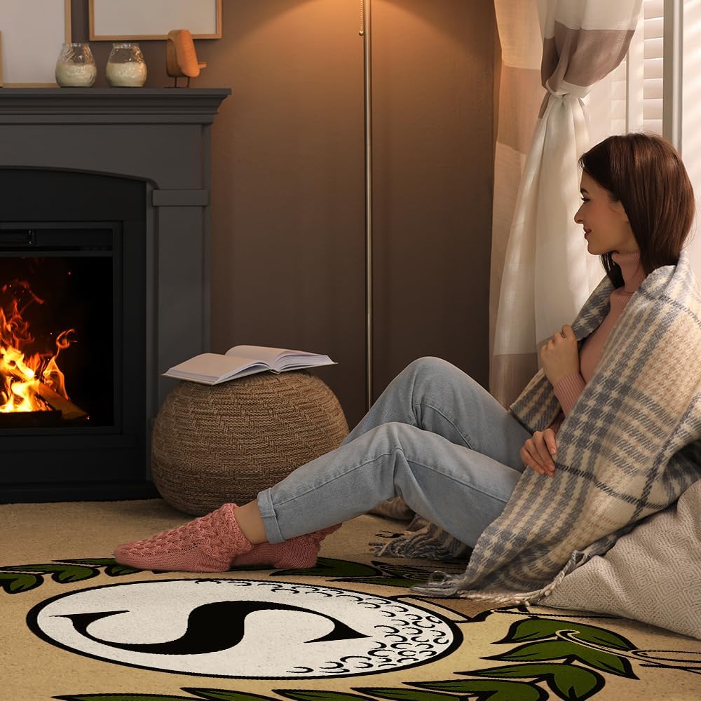 ENCYCOM Personalized Golf Area Rug - Custom Welcome Floor Mat with Family Name, Non Slip Outdoor Entry Rug for Porch, Garage, or Home Decor, Nice Gift for Golf Lover (Golf Rug 03)