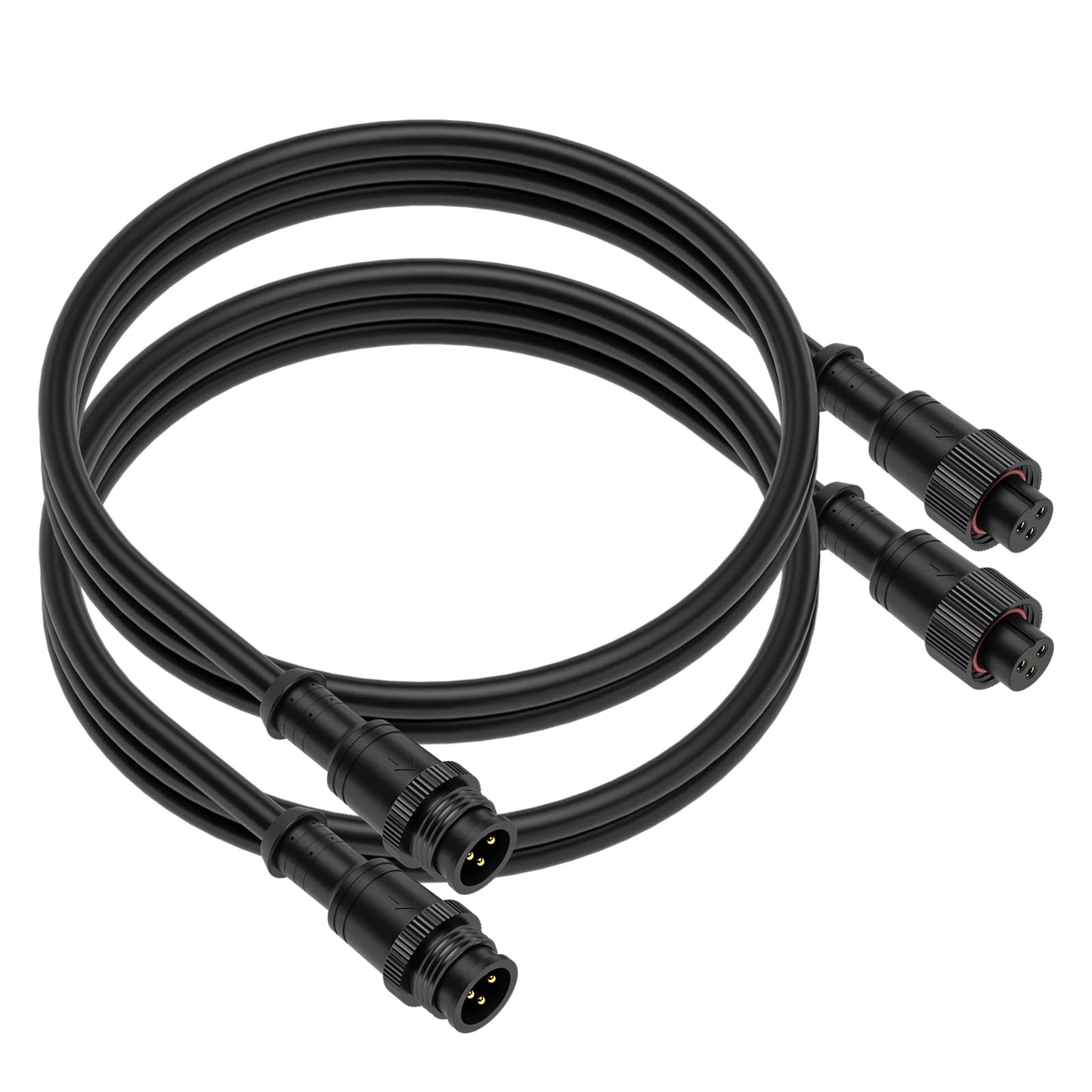 Btf-Lighting 6.56Ft 3 Pin 0.75Mm/18Awg Ip67 Extension Cable Wire With Male And Female Connectors For Ws2811 Ws2812B Sk6812 Etc Led Strip 15Mm Metal Nut Big Size Home Lighting Connector