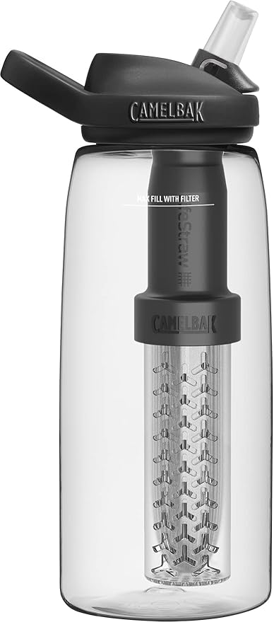 CamelBak eddy+ Water Filter Water Bottle by LifeStraw Integrated 2-Stage Filter Straw - For Hiking, Backpacking, Travel, and Emergency Preparedness