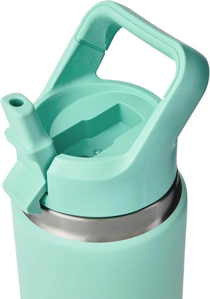 YETI Rambler 26 oz Bottle, Vacuum Insulated, Stainless Steel with Color Matching Straw Cap