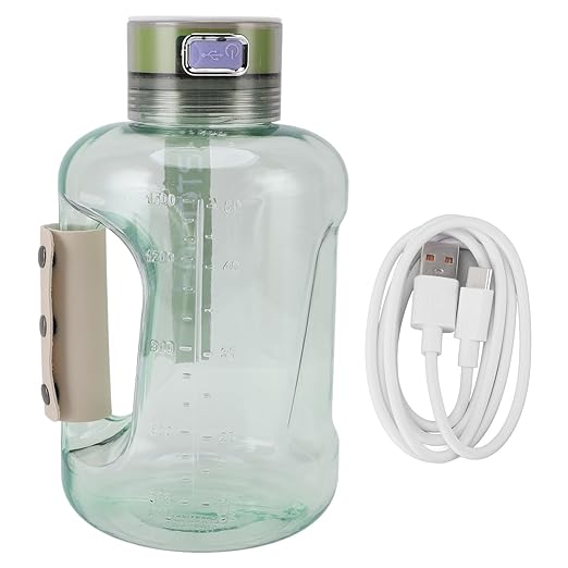 Hydrogen Water Bottle, Portable Leakproof Hydrogen Rich Water Generator, Rechargeable Sports Kettle for Family Fitness Office Travel Daily, 1.5L (Light Green)