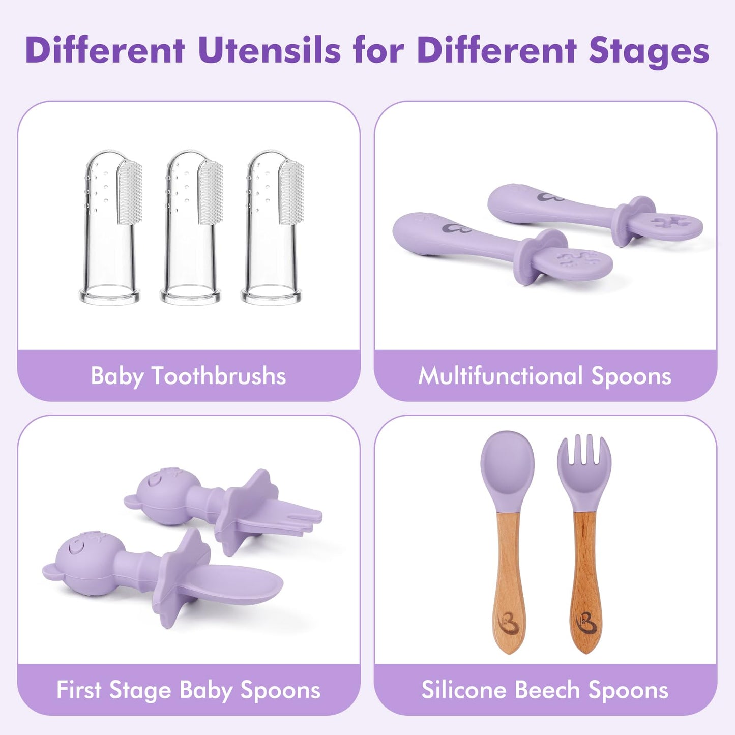 Silicone Baby Feeding Set Essentials,13 Pcs,Baby Led Weaning Supplies, Baby Spoons Suction Bowl Divided Plate Bib Cup Finger Brush,First Stage Solid Food Eating Utensils - 6 Months + (Baby Blue)