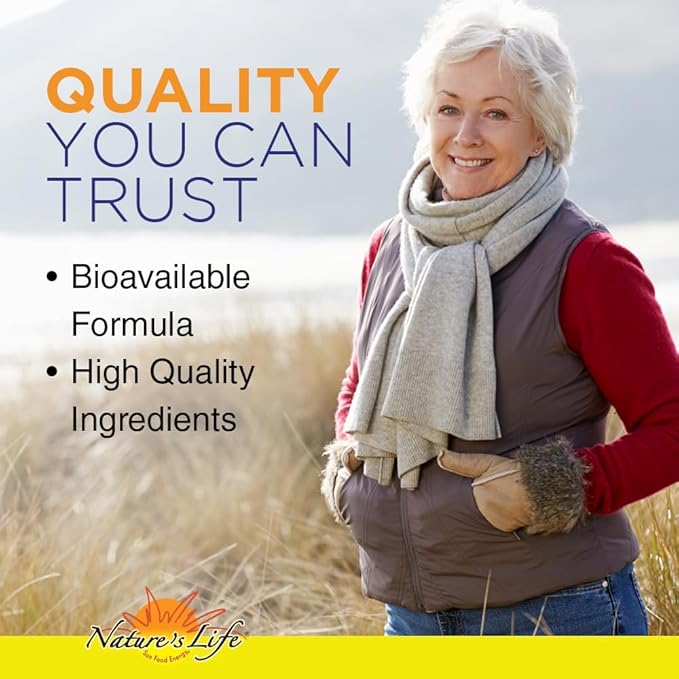 Nature's Life Strontium Plus Vitamins D3 & K2 | Bioavailable Formula May Help Support Healthy Bone Density & Joint Health | 60 Tablets
