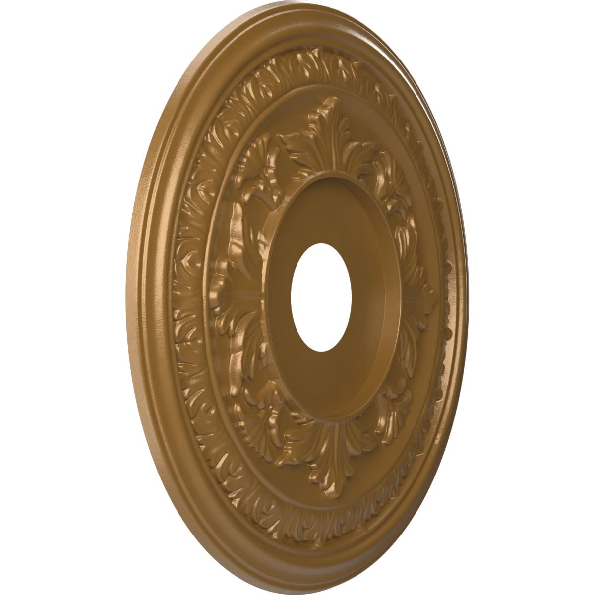 Ekena Millwork Cmp19Bacgh Baltimore Thermoformed Pvc Ceiling Medallion (Fits Canopies Up To 7 3/4), 19Od X 3 1/2Id X 1P, Metalli