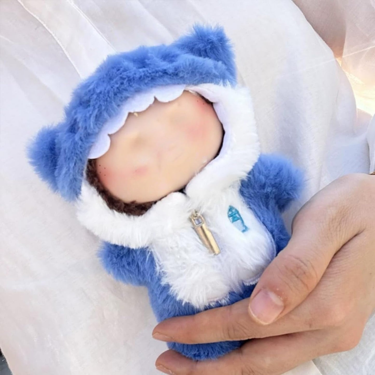 Zimomo Clothes for labubu Dolls - Cute Shark Outfit for 6.7 Inch (17cm) 1-Piece Marine-Themed Costume Accessory, Friends (Doll Not Included) - Perfect for Collectors and Dress-Up (No Doll) (Blue)