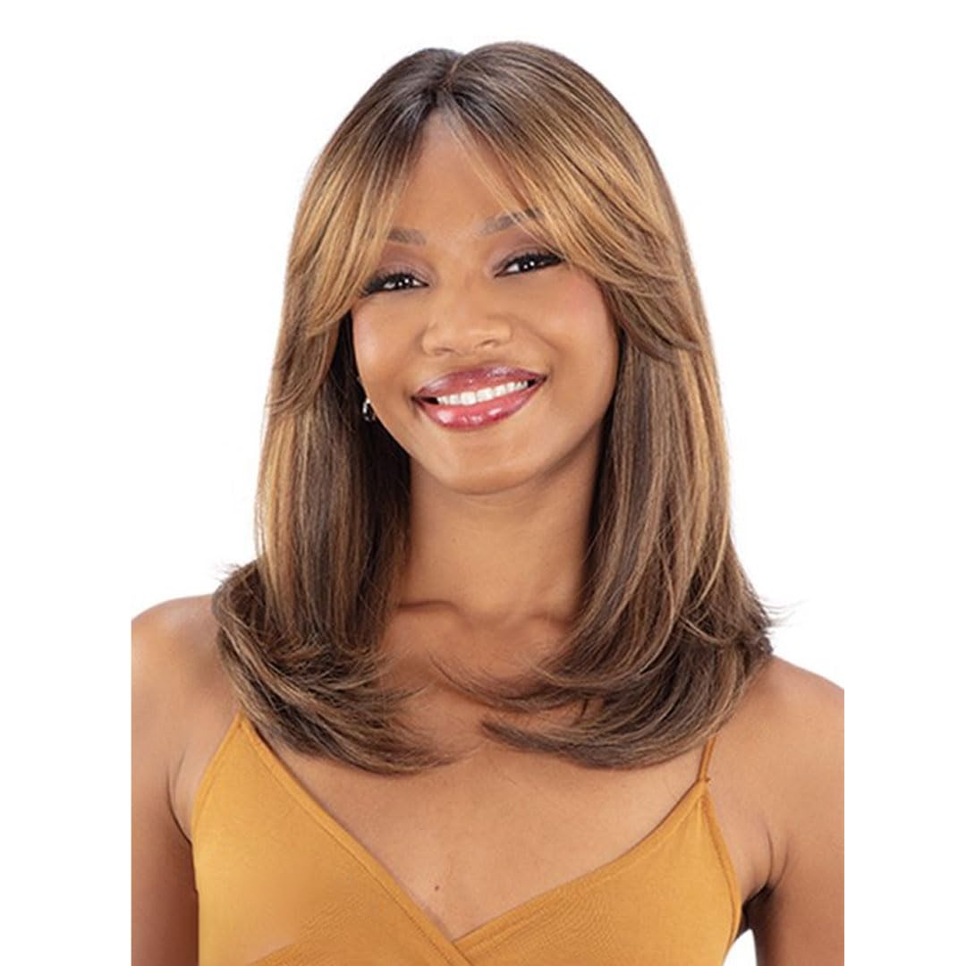 Shake-N-Go Equal Synthetic Curtain Bang Hd Lace Wig - Sage (2 DARKBROWN)
