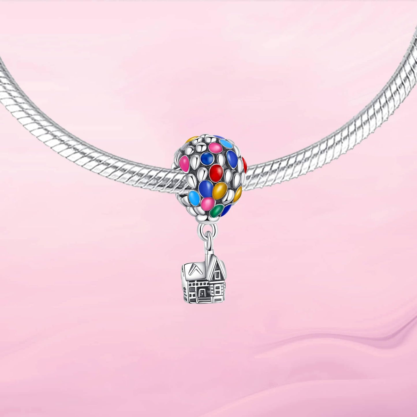 VALGACLS Up Charms Hot Air Balloon Charm for Bracelet Necklace 925 Sterling Silver Charm Up House Charms for Women