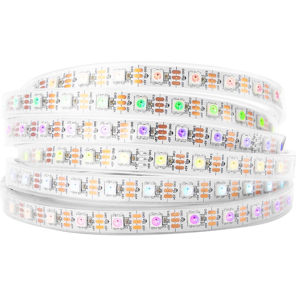 Btf-Lighting Ws2812B Led Pixel Strip, 16.4Ft, 300 Pixels, Ip67 Waterproof, Flexible White Pcb, 5050Smd Dream Color