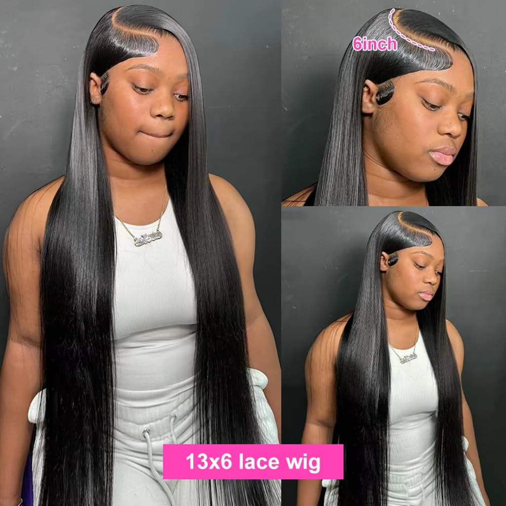 KFgood 13x6 Lace Front Wigs Human Hair Glueless Wigs Human Hair 200% Density HD Lace Front Wigs Human Hair Pre Plucked with Baby