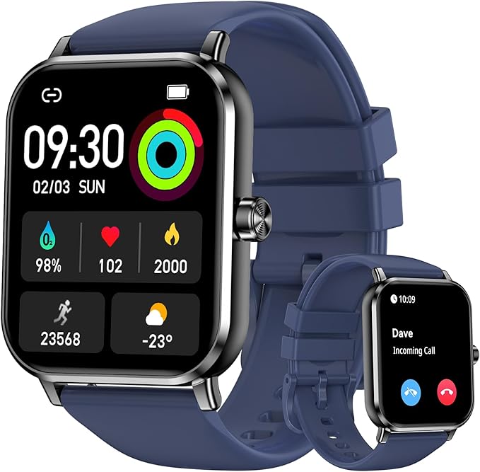 Smart Watches for Women Men, 1.83" HD Touchscreen, Bluetooth Calling, 130+ Professional Sports Modes, Heart Rate and Sleep...
